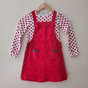 Max Studio Corduroy Apple Pinafore Overall Dress